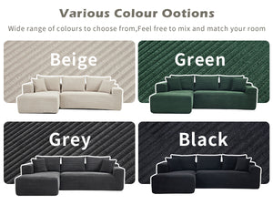 English Elm Modular Cloud Sectional with Oversized Chaise Memory Foam Fill Casual Living Room Sofa W3224S00009