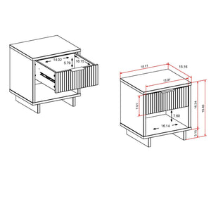 English Elm Granville 18" Nightstand In Light Gray – Modern Glam Solid Wood Design With Stylish Storage Solution B365P398152