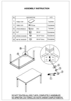 English Elm 7-Pc Dinette Set Black Finish Rectangular Table with Upholstered Light Grey Chairs, Triple Crossback Design Brown 64 L x 40 W x 18 H B011P184943