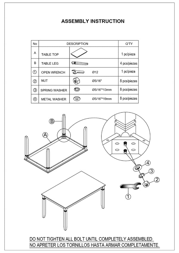 English Elm 7-Pc Dinette Set Black Finish Rectangular Table with Upholstered Light Grey Chairs, Triple Crossback Design Brown 64 L x 40 W x 18 H B011P184943