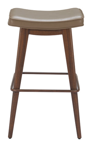 Divat Barstool - Set of 2 Taupe & Walnut 110330 Zuo Modern