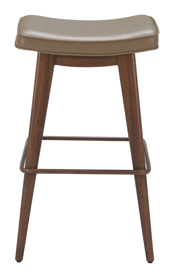Divat Barstool - Set of 2 Taupe & Walnut 110330 Zuo Modern