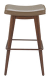 Divat Barstool - Set of 2 Taupe & Walnut 110330 Zuo Modern