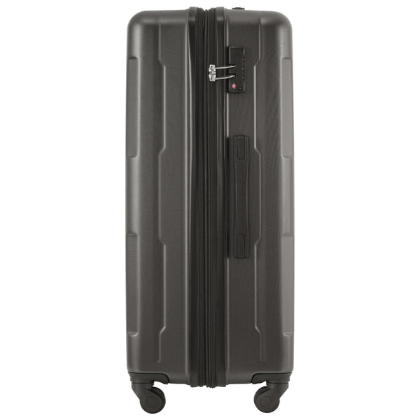 English Elm 2 Piece Abs Hard Shell Spinner Luggage Set with Tsa Lock Expandable Travel Suitcases Dark Gray N732P198744B