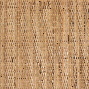 English Elm Modern Woven Rattan Two Tier Display Shelf with Curled Accents for Coastal Boho Decor B2750P470041