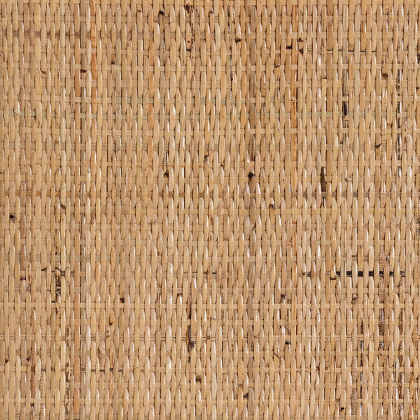 English Elm Modern Woven Rattan Two Tier Display Shelf with Curled Accents for Coastal Boho Decor B2750P470041