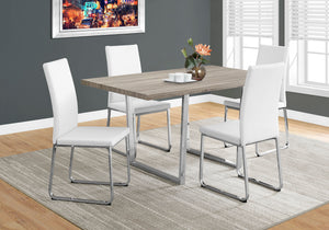 English Elm Dining Table, 60" Rectangular Taupe Laminate With Chrome Legs – Modern Versatile Centerpiece For Any Space B2710P286991