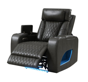 English Elm Taddeo Power Recliner with Headrest Usb Wireless Charging Led and Cup Holders B2726P435912
