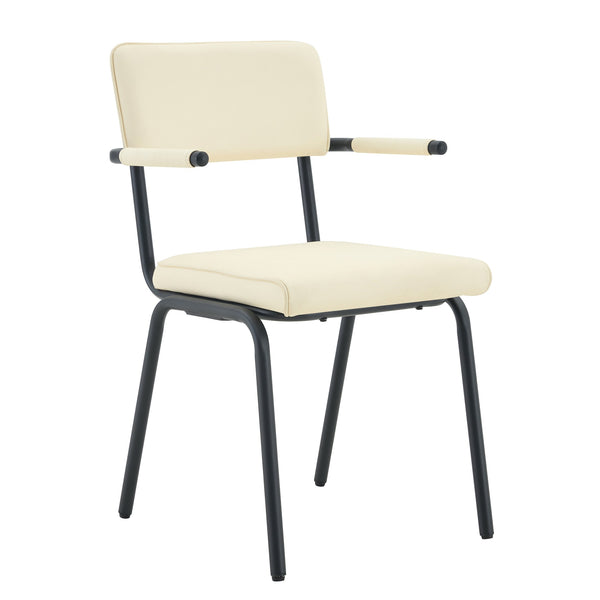 English Elm Dining Chairs Set of 2 Velvet Upholstered with Hangable Arms and Metal Legs W3493P449277