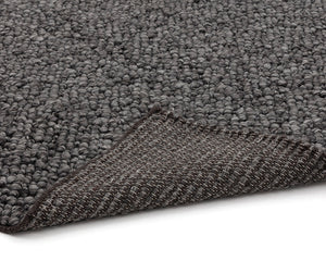 Sunpan Umea Hand-Woven Rug - Luxurious Artisanal Design with Eco-Friendly Wool for a Cozy Contemporary Home Black