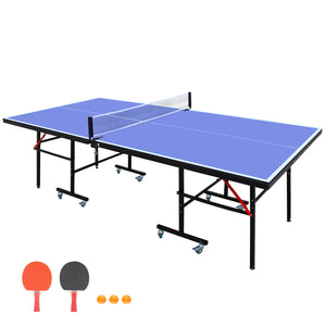 English Elm 8ft Regulation Ping Pong Table Foldable Steel Frame with Solo Playback for Game Rooms W1408P426759