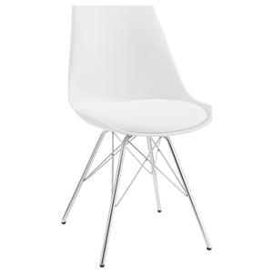English Elm Marli Leatherette Dining Chairs with Chrome Eiffel Legs Modern Pair for Stylish Rooms B062P447718