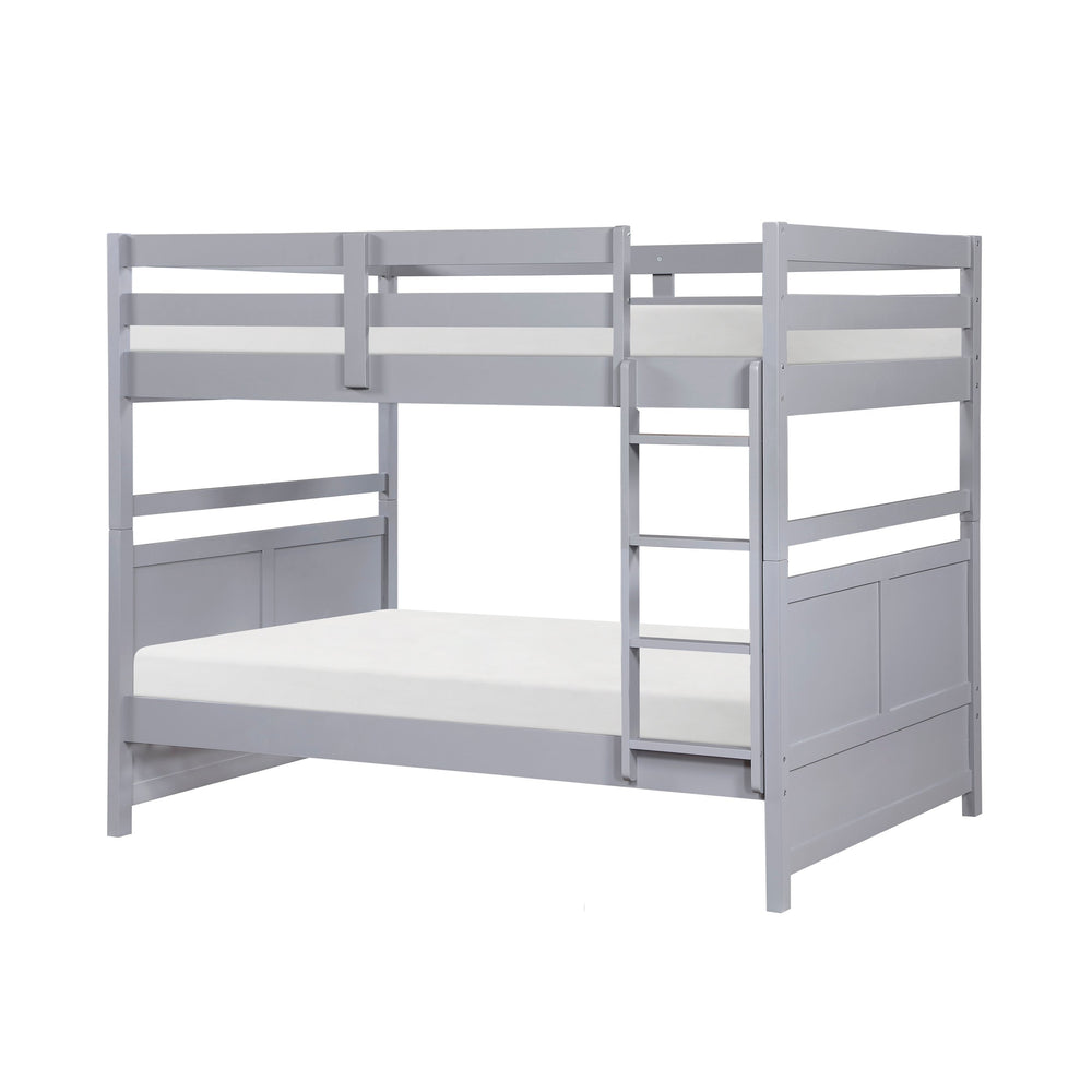 English Elm Bunk Bed Twin Over Solid Wood Frame with Guard Rails for Kids Shared Rooms Gray B011S02319