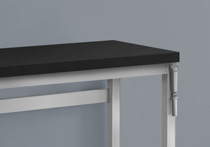 English Elm Computer Desk - Modern Adjustable Standing Desk For Home Office, Sleek Black Laminate & Grey Metal B2710P219899