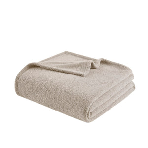 JLA Home Madison Park - Blanket — Ultra-Soft OEKO-TEX Certified Cozy Throw for Everyday Warmth, Neutral Styling, Easy Care Taupe BR51-4444