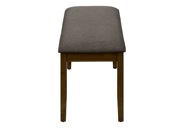 English Elm Bench, 44" Upholstered Walnut Brown Solid Wood Frame with Foam Cushion for Dining Entryway Comfort B2710P218891