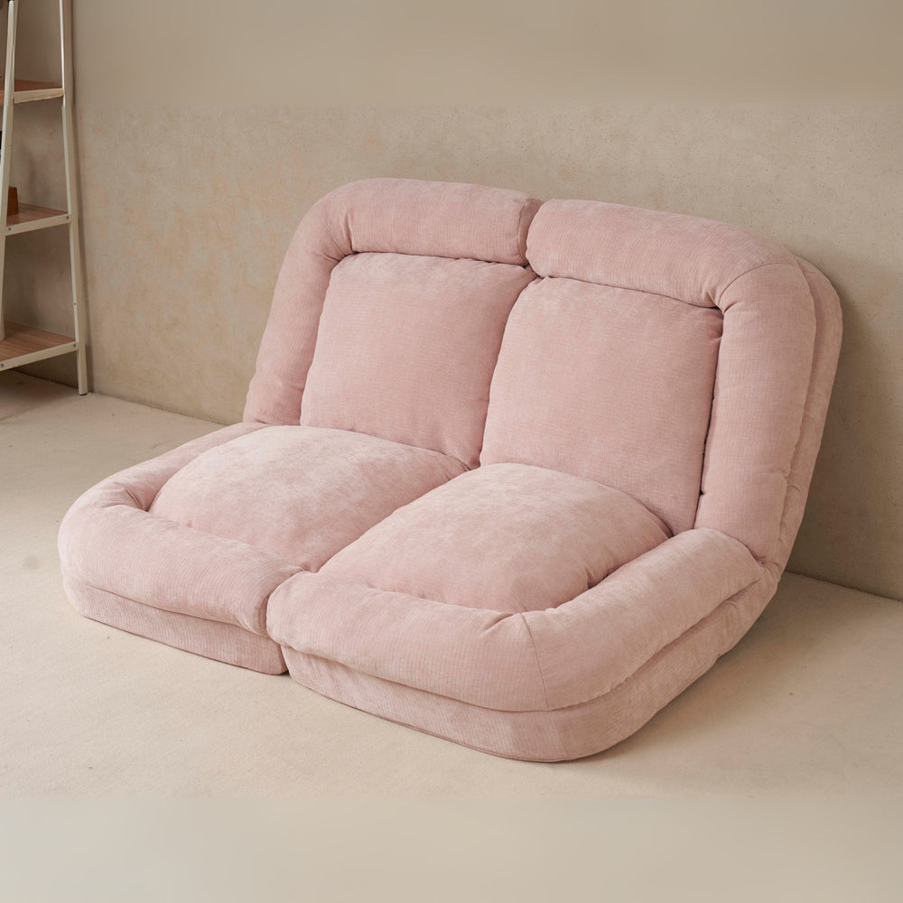 English Elm Convertible Fold-Out Double Sofa Bed with Thick Cushioning, Adjustable Backrest & Space-Saving Design Pink W244S00003