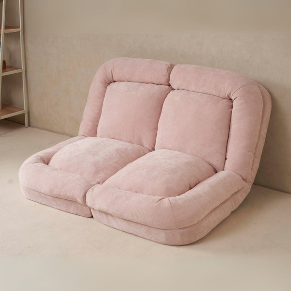 English Elm Convertible Fold-Out Double Sofa Bed with Thick Cushioning, Adjustable Backrest & Space-Saving Design Pink W244S00003