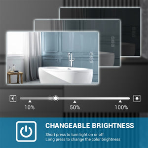 English Elm 32" LED Bathroom Mirror with Quick 5-Min Defog, 3-Color Stepless Dimming, CRI90+, Memory Function T3177P284020