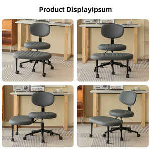 English Elm Ergonomic Cross Legged Desk Chair Swivel Seat Padded Cushion Rolling Office Base W3394P419038