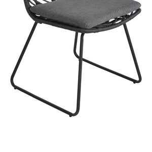 English Elm Christopher Knight Home® - DEJA Rattan Patio Chairs (2-Pack) with Gray Cushions, Iron Frame, 300 lb Capacity, Quick Assembly N762P240764E