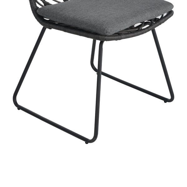 English Elm Christopher Knight Home® - DEJA Rattan Patio Chairs (2-Pack) with Gray Cushions, Iron Frame, 300 lb Capacity, Quick Assembly N762P240764E