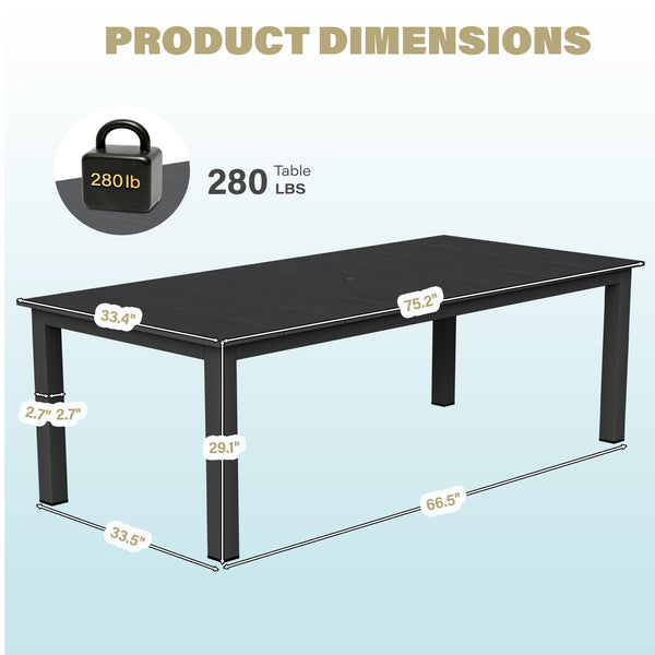 English Elm A Versatile Outdoor Dining Table – Perfect For Patios, Balconies, And Garden Lounges, Low Maintenance! T3898P371372