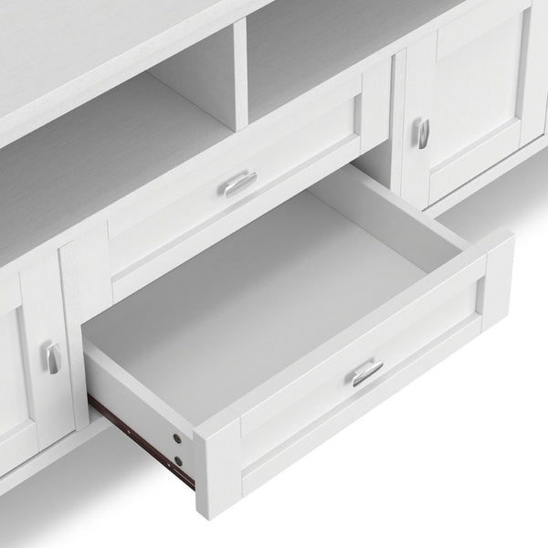 English Elm Warm Shaker 72" White Tv Media Stand - Handcrafted Solid Wood With Versatile Storage & Elegant Design B136P159717-GIGA