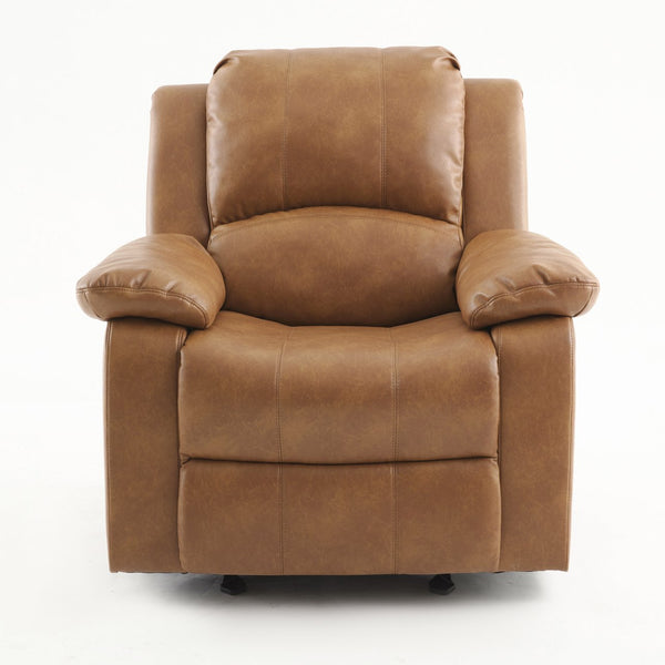 English Elm Charlotte Faux Leather Glider Recliner with Pub Back and Plush Cushion Support B050P322573