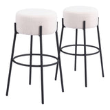 Blanche Barstool - Set of 2 Ivory 109742 Zuo Modern