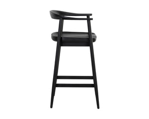 Sunpan Jeremy Counter Stool – Sleek Mid-Century Design in Acacia Wood with Unique Natural Textures and Character Black