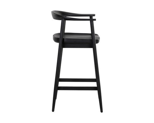 Sunpan Jeremy Counter Stool – Sleek Mid-Century Design in Acacia Wood with Unique Natural Textures and Character Black