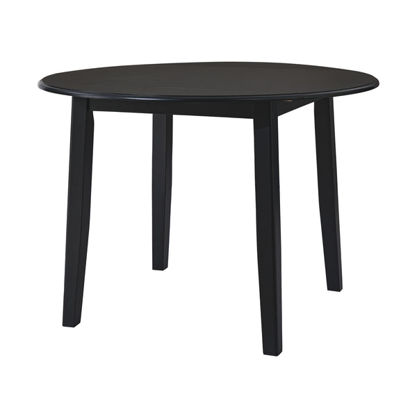 English Elm Extendable Round Dining Table Folding Mdf Top Rubberwood Legs Small Space Apartment Black N752P405933B