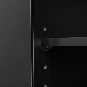 English Elm Bathroom Storage Cabinet with Two Doors and Drawers, Adjustable Shelf, MDF Finish, Slim 28"L x 15"W Black N725P188460B
