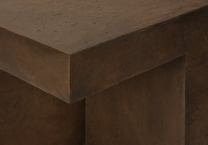 English Elm Accent Table Square Concrete-look Walnut Finish Open Shelf Modern Indoor Outdoor Side B2710P461690