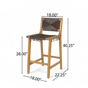 English Elm Christopher Knight Home® - Acacia Wood Outdoor Armless Barstool Set Of 2 - Stylish Teak Finish For Coastal Patio Charm N772P265278T