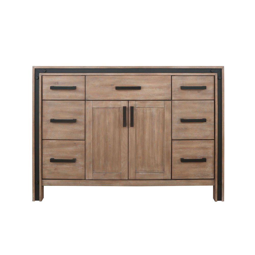 English Elm Rustic Barnwood 48-in Bath Vanity with Soft Close Drawers, Solid Wood Frame, Fully Assembled Storage B2731P260699