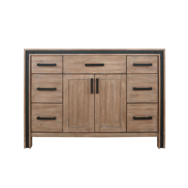 English Elm Rustic Barnwood 48-in Bath Vanity with Soft Close Drawers, Solid Wood Frame, Fully Assembled Storage B2731P260699