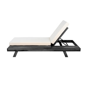 English Elm Lounge Chaise Outdoor Acacia Wood Slatted Frame with Water Resistant Cushion Resort Style N770P442B429CUSH