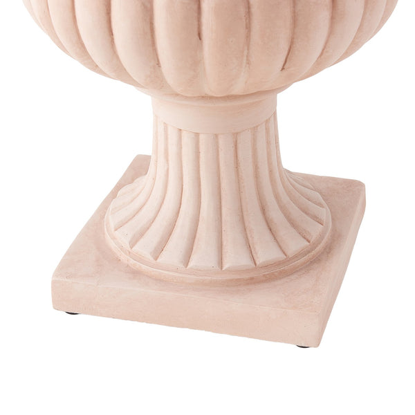 English Elm Elegant Handcrafted Mgo Floral Relief Garden Urn Planter with Antique White Finish Terracotta N772P389441T