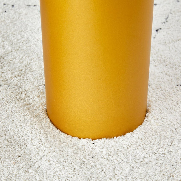 English Elm Table Set With Elegant Round White Marble Top, Gold Legs, And Soft Dining Chairs For Stylish Spaces W1151S01135-GIGA