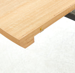 English Elm Extendable Modern Dining Table With Oak Mdf Top & Sturdy Metal Legs - Versatile Office & Coffee Use W234S00108