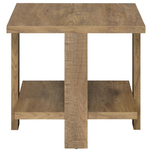 English Elm Runnion Rustic Mango Wood 2 Piece Coffee and End Table Set with Open Shelves B062S01477