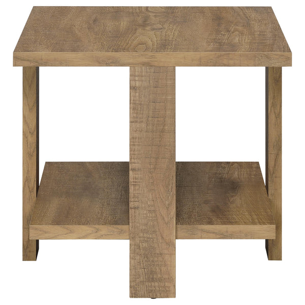 English Elm Runnion Rustic Mango Wood 2 Piece Coffee and End Table Set with Open Shelves B062S01477