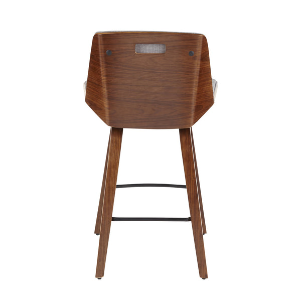 English Elm Contemporary High Back Upholstered Barstool Set with Black Steel Frame for Kitchen B202P222364