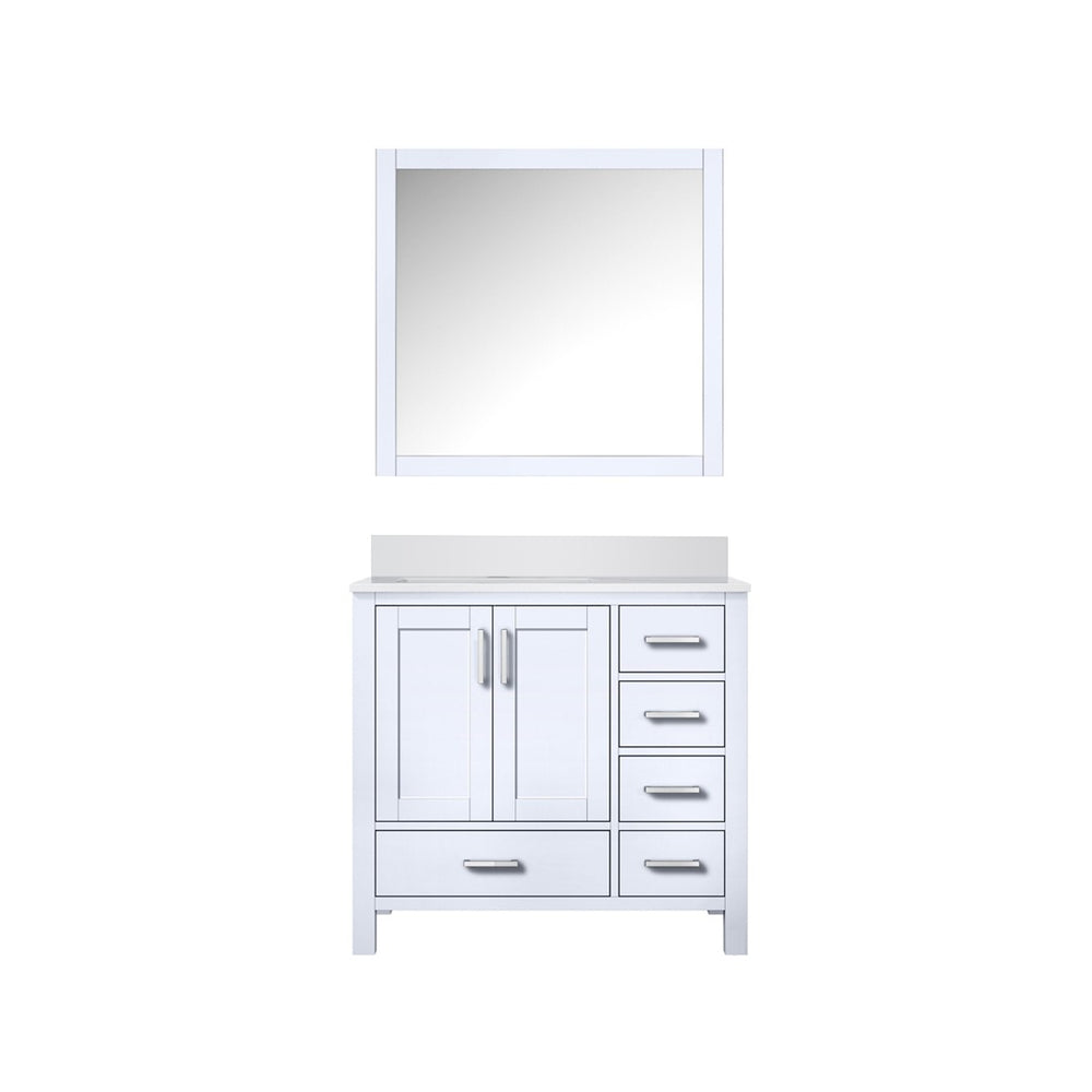 English Elm White Bath Vanity With Cultured Marble Top & 34" Mirror - Stylish Storage For Elegant Bathrooms B2731S00780-GIGA
