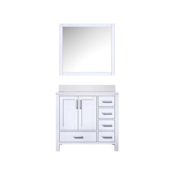 English Elm White Bath Vanity With Cultured Marble Top & 34" Mirror - Stylish Storage For Elegant Bathrooms B2731S00780-GIGA