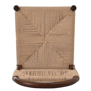English Elm Modern Handwoven Paper Cord Dining Chairs Rubberwood Frame Set of 2 for Kitchen N762P368575D