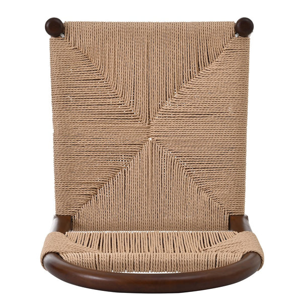 English Elm Modern Handwoven Paper Cord Dining Chairs Rubberwood Frame Set of 2 for Kitchen N762P368575D