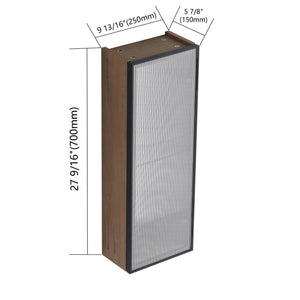 English Elm 10'' Floating Bathroom Mirror Cabinet Plywood Body Acrylic Door Adjustable Shelf W999P470297